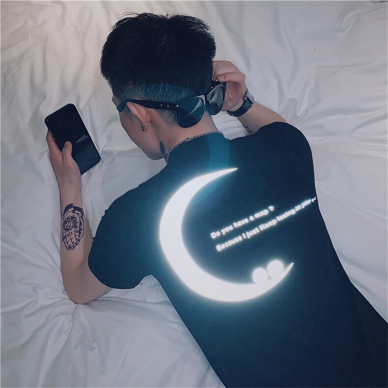 夏季荧光短袖t恤男潮牌上衣服社会小伙夜光体恤衫C301B-DT33,男装T恤,电商C301B