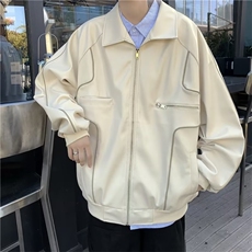 轮廓机车皮衣外套男秋冬新款PU皮质情侣夹克美式JK8526P65，男装夹克，星座1116-2