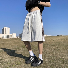 美式三条杠豹纹织带短裤男款夏季潮牌宽松休闲裤cleanfit五分裤子，男装休闲裤，电商A022