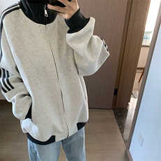 抖音得物高品质美式高街重磅结构设计拼接织带立领卫衣外套CM42，男装卫衣，电商A486
