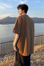 松弛感高街港风上衣复古宽松落肩潮搭文艺T恤HY328TP25控39，男装T恤，电商A102B