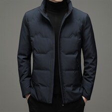 新款冬季鹅绒羽绒服男士休闲立领中青年外套夹克SNNYR86860-P220,男装羽绒服,电商B212（原钱塘6029）