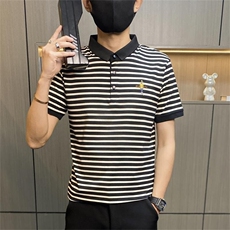 PL3080-P40条纹男士POLO衫短袖修身韩版潮刺绣商务翻领休闲体恤，男装Polo衫，电商D310B