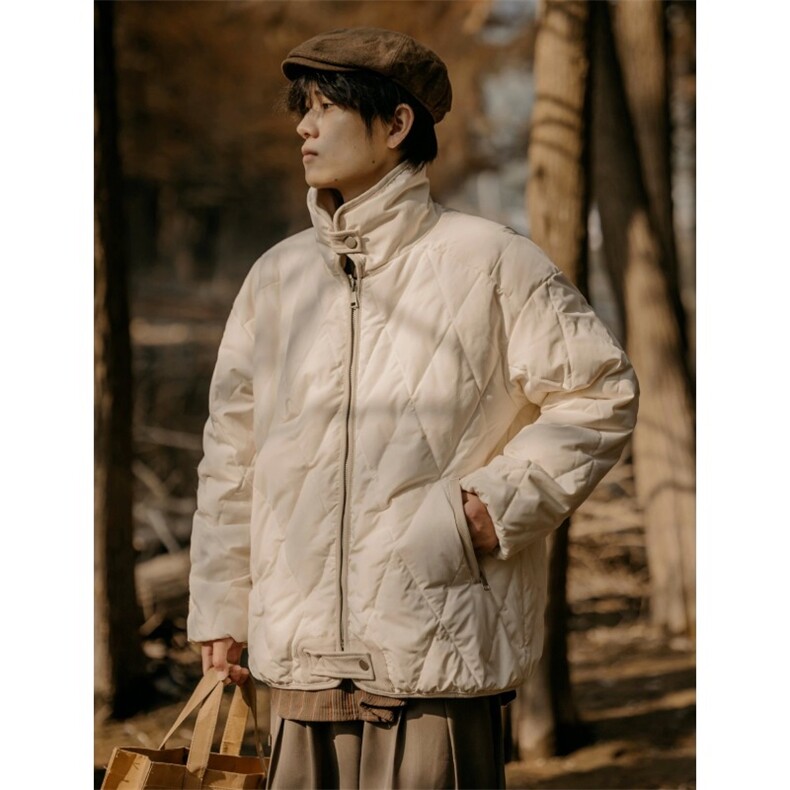网图菱形格工装棉服户外山系宽松保暖棉衣外套 A025-QY1012-P65图片