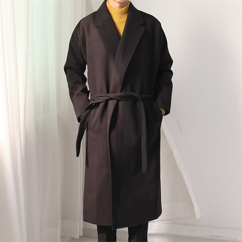 冬季时尚长款韩版毛呢大衣男长款宽松加厚呢风衣外套FK139-P135，男装毛呢大衣，四季星座713