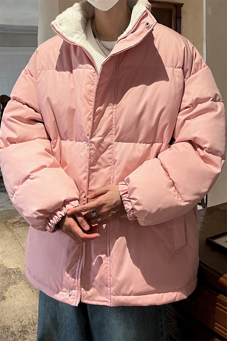 ！2023冬新款男士羊羔毛里面棉衣纯色保暖棉服外套MY100特P65,男装棉衣,电商B220
