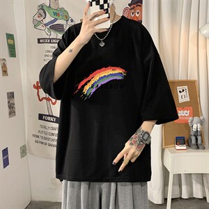 Q111064-P30 春夏季七分袖t恤男大码五分袖男短袖中袖图片