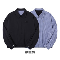 两面穿翻领外套男春秋季美式小众复古百搭老钱风重磅夹克外套潮搭，男装夹克，星座302B-2