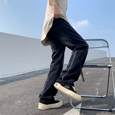 美式牛仔裤男春秋新款休闲半松紧腰直筒裤N1047P40，男装牛仔裤，星座1116-2