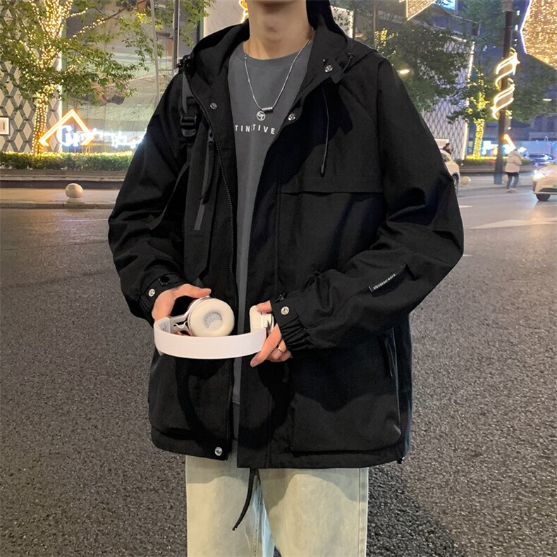2025春款美式连帽服夹克男港风复古工装外套JK0136-P85,男装夹克,星座308B-2