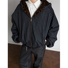 竖条豹纹内里拼接撞色连帽棉服男女冬季座山雕外套M5039，男装棉衣，星座1116A（原606A-3）