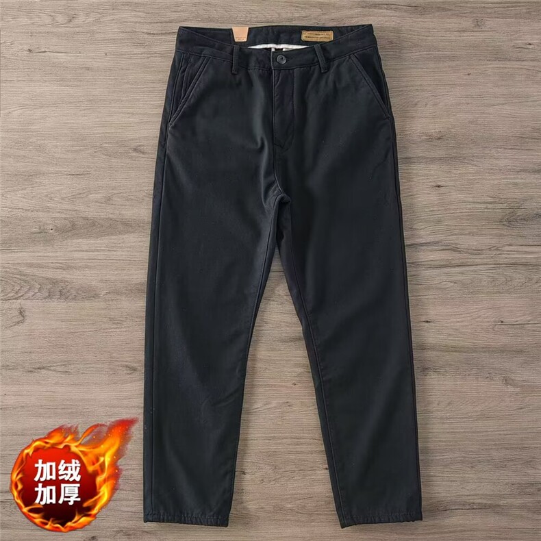 直筒休闲裤子男士秋冬款加绒宽松挺括男裤子弹力潮流休闲长裤子男,男装卫衣,星座1210-1