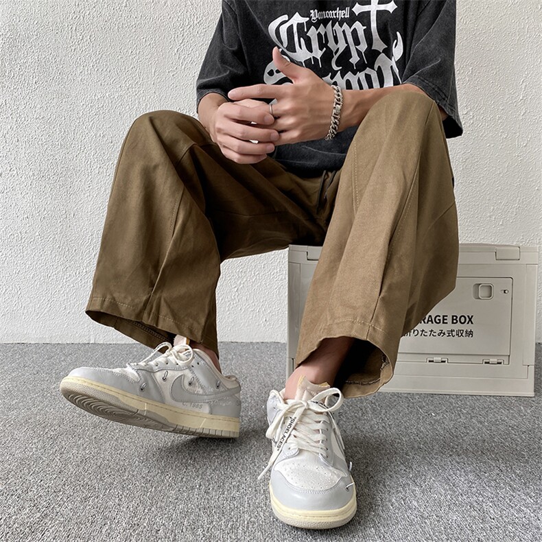 日系直筒宽松高街ins潮流阔腿裤男休闲裤潮牌工装九分裤2977-p35,男装休闲裤,星座1008