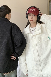 1美式M-5XL大码52%棉45%涤3%氨纶情侣工装夹克男JK8740P125控168图片