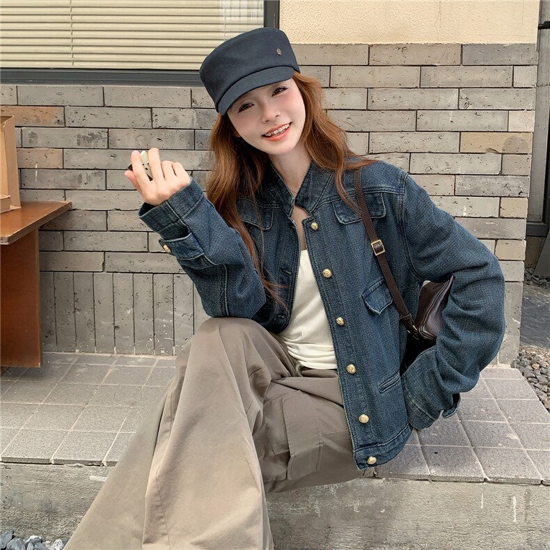 复古休闲牛仔外套女春秋2025新款小个子穿搭夹克流行爆款超火显瘦,女装短外套,浙宝208