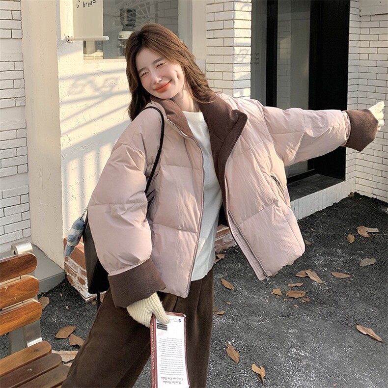 新款 现货主推拼色羽绒服9935-P255-K368图片