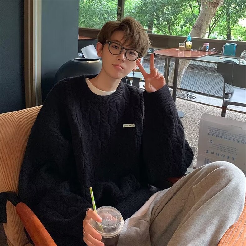 毛衣男慵懒风高级感潮牌百搭宽松针织衫外套MY723-P45，男装针织衫/毛衣，星座208-5