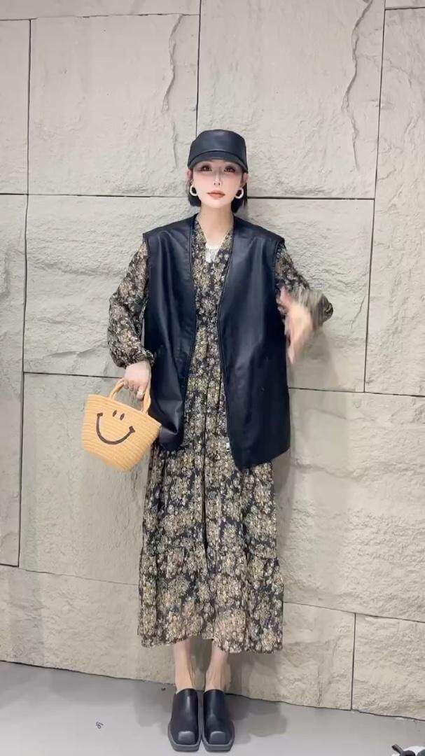 巨爆皮马甲，女装马甲，卡薇尔