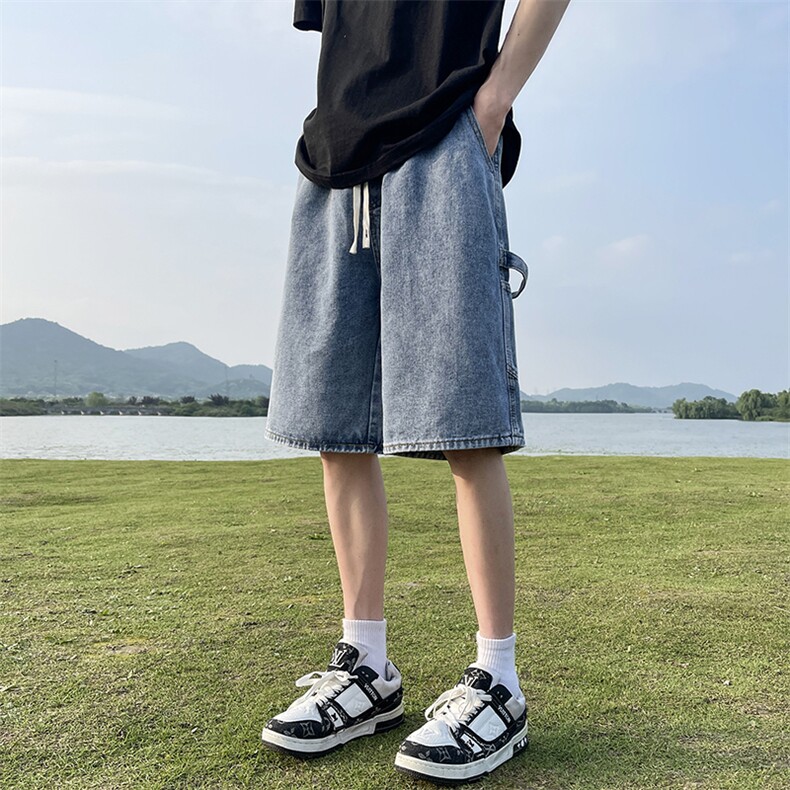 美式高街工装牛仔短裤A451特P35控55,男装牛仔裤,电商A309