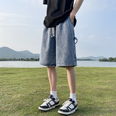 美式高街工装牛仔短裤A451特P35控55，男装牛仔裤，电商A309