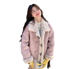 现货新款皮毛一体短外套HW91P190K288，女装短外套，2D035