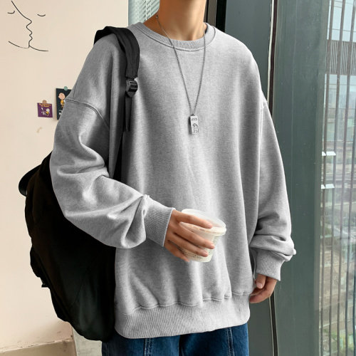 备货20W+！八色可选！2023春季纯色宽松港风落肩圆领卫衣WY100P25图片