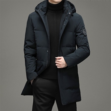 白鸭绒羽绒服男新款21冬装连帽羽绒服休闲外套上衣男DD21718-P380，男装羽绒服，电商B212（原钱塘6029）