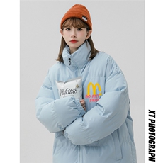 中性风新款冬季时尚百搭潮流字母印花棉服外套MY62063P85控118，男装棉衣，电商A268