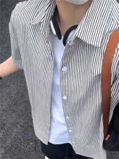 复古衬衫男夏装港风学生宽松趣味新款男装上衣513DC1855P28，男装衬衫，星座513