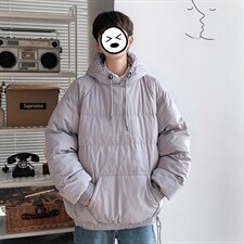 2021新冬季港风短句大码男连帽保暖加面包服衣学生M8011-P85，男装棉衣，电商A001