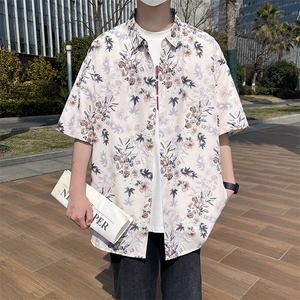 精品花衬衫大码男短袖夏季痞帅休闲上衣服外套翻领衬衣A012/P35图片
