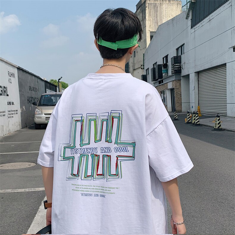 转化7%！数据好2021夏季新款男士短袖T恤百搭半袖体恤衫T2155P28，男装T恤，电商B220