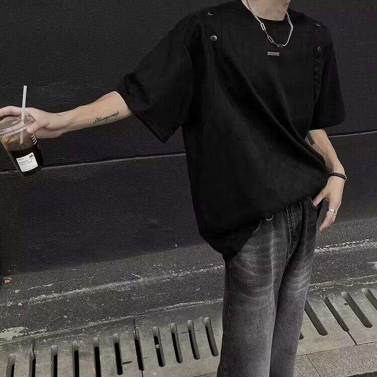 夏季新款男装设计感简约短袖上衣时尚气质百搭高级感上衣T7111,男装Polo衫,星座1116A（原606A-3）