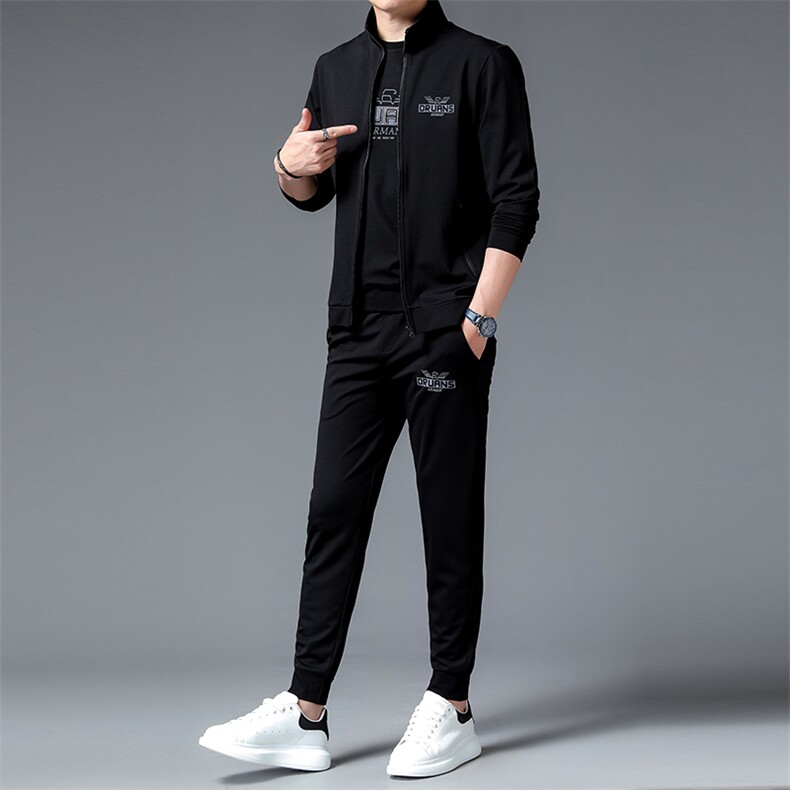 中老年夹克立领套装男春秋季休闲爸爸秋装中年男士运动服两件套,男装休闲套装,电商B212（原钱塘6029）