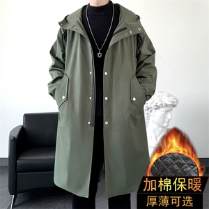 风衣男中长款大衣男加绒棉衣男F174薄P90加棉P100特价爆景一图片