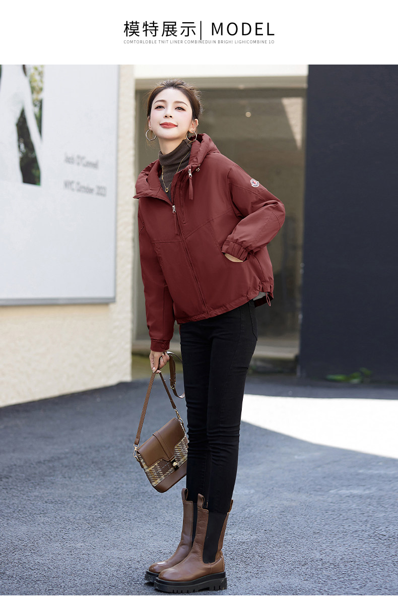 冬装加绒派克服棉衣女2025新款小个子短款宽松休闲棉衣厚外套,女装风衣,涵亦佰惠