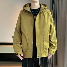 新款连帽冲锋衣宽松大码休闲夹克男DSA157B-J217-P65，男装夹克，电商A157B