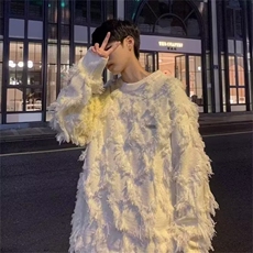 美式复古流苏毛衣设计感小众外套，男装针织衫/毛衣，星座506A