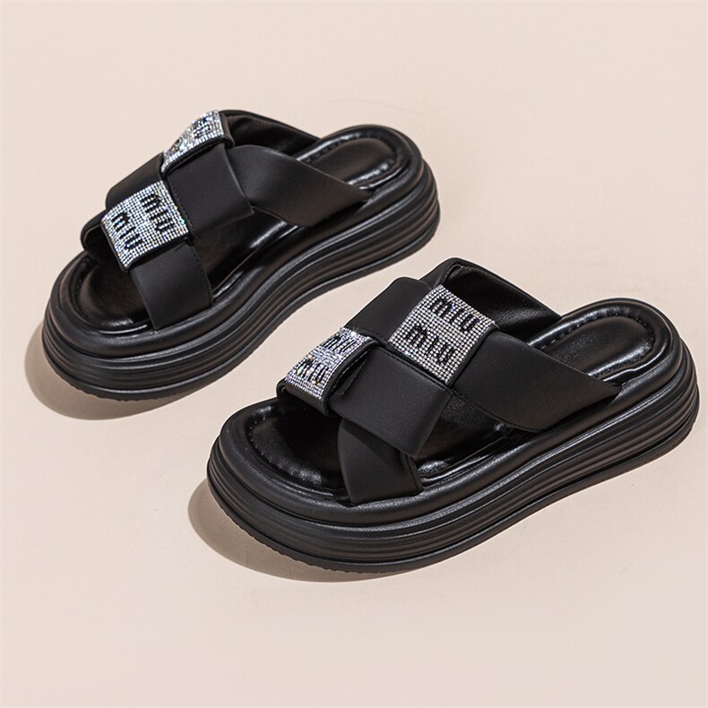 厚底拖鞋女夏外穿时尚百搭水钻凉拖鞋松糕鞋女厚底拖鞋，女鞋拖鞋，电商A223