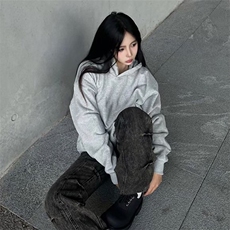 抖音得物高品质二开美式高街重磅结构辑明线纹理连帽卫衣外套W109，女装短外套，电商A486-1