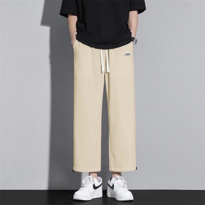 清爽舒适抽绳束脚裤垂感宽松直筒休闲卫裤WK03-1特批26,男装休闲裤,星座718-1