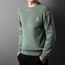 男卫衣中青年时尚休闲冬季男装厚款奥粒绒卫衣圆领宽松HPM838-P67，男装卫衣，星座1105-3
