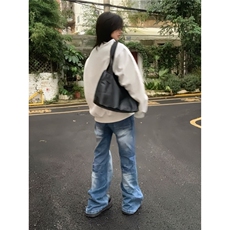 假两件卫衣男秋冬校园风拼接设计感长袖外套复古小众简约情侣上衣，男装Polo衫，电商B323A