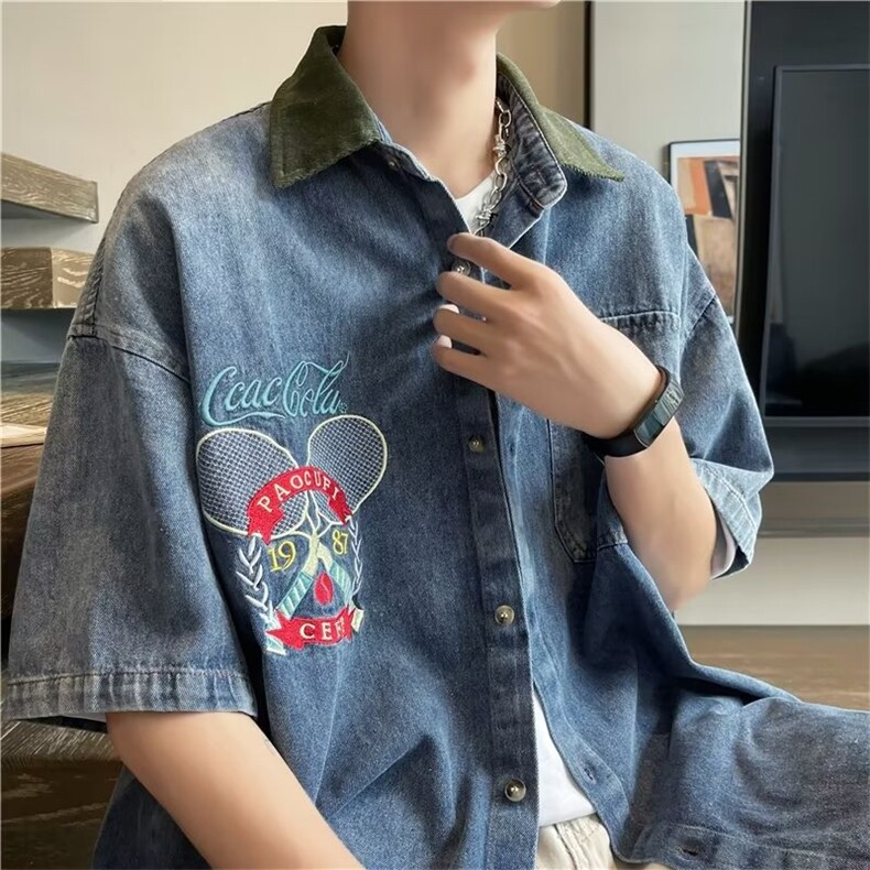 夏季短袖衬衫牛仔衬衣夹克外套C2024P42,男装衬衫,星座1116-2