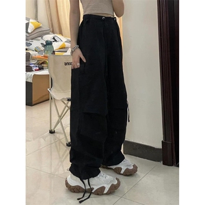 大口袋纯色休闲裤宽松百搭潮流直筒运动工装裤子 K517图片