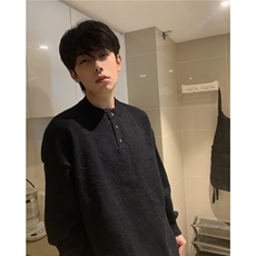 濮院针织衫灰色亨利领毛衣冬纯色高级cleanfit针织衫上衣LF06P65，男装针织衫/毛衣，电商D256-1(原A064-1)