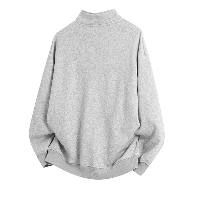 抖音得物品质二开26春装纯色美式高阶结构半拉链立领卫衣外套,女装短外套,电商A443