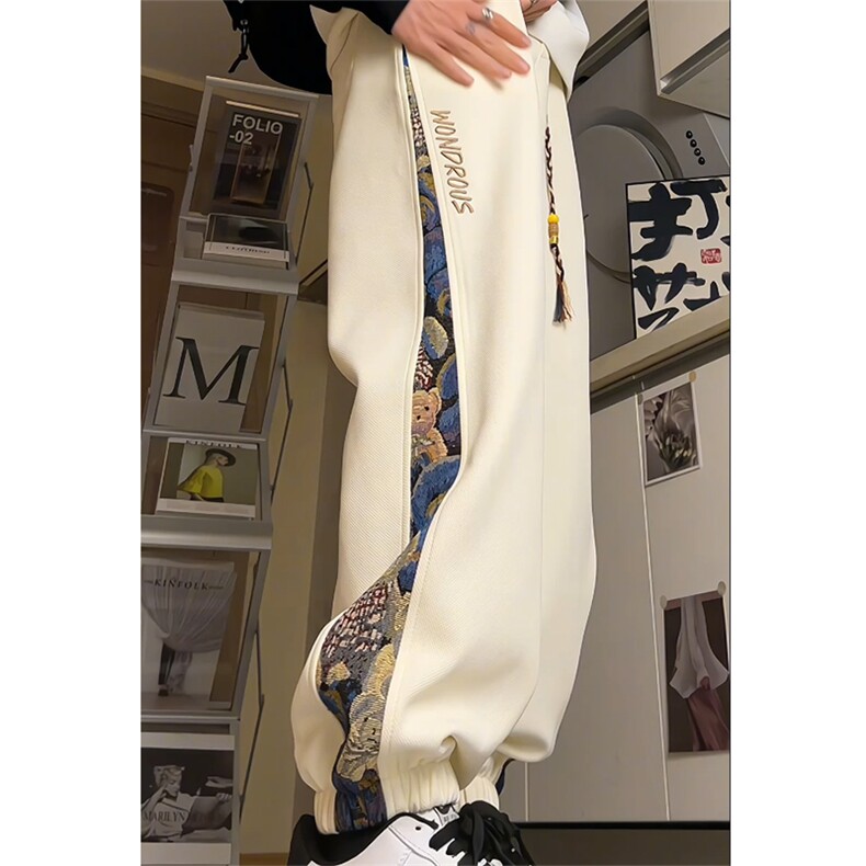 潮流大码宽松小熊拼接束脚休闲长裤运动裤K8460-P30【特价】，女装休闲裤，电商A007