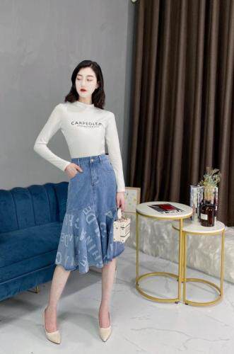 现货：高端定制面料鱼尾裙。牛仔特色提花料。，女装，金川古韵