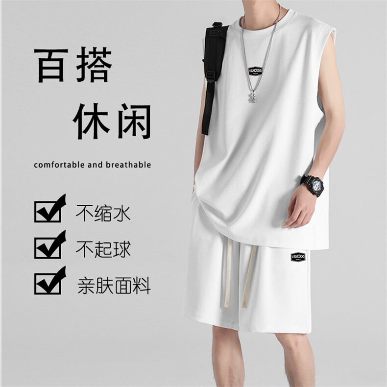 清爽舒适休闲抗皱百搭冰氧透气冰丝套装时尚潮流TZ83-特批68,男装休闲裤,星座718